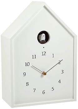 【中古】レムノス カッコー時計 アナログ バードハウス 天然色木地 白 Birdhouse Clock NY16-12 WH Lemnos|フジセイ
