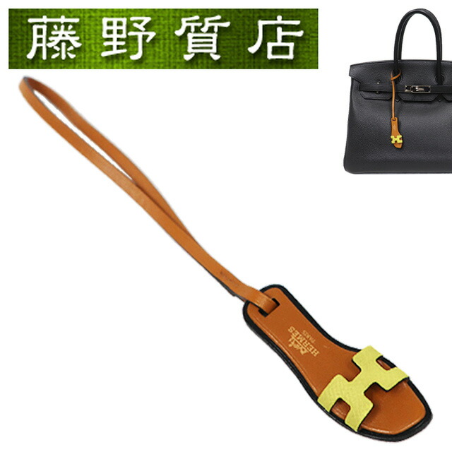 HERMES バッグチャーム Oran Nano レザー ストラップ 080148CA HERMES バッグチャーム Oran Nano レザー ストラップ 080148CA