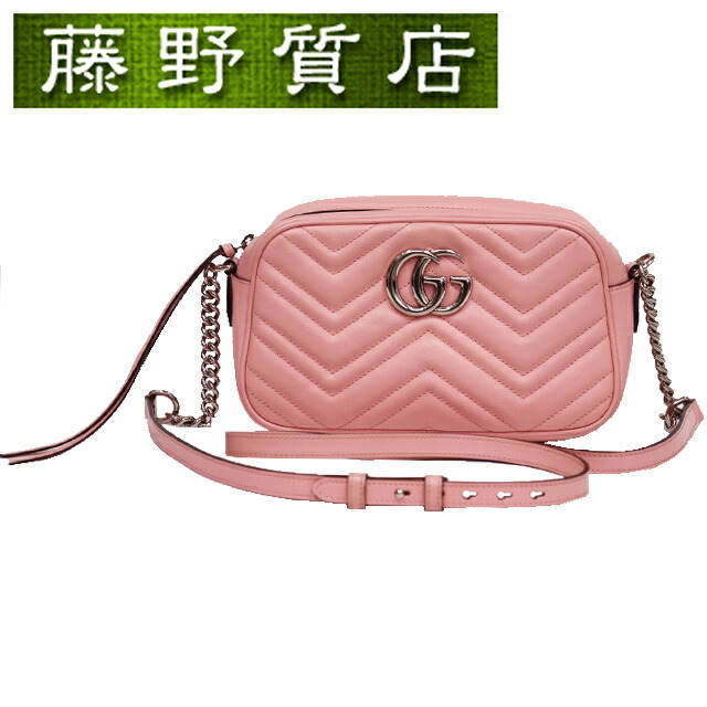 グッチ GUCCI GGマーモント スモール 写真機御徒面子 キルティング なめし革 サクラ色 しろがね色金具 447632 曲がった掛け ショルダーバッグ レディース ブランド名御徒面子 曲がったがけ御徒面子 グッチ ggマーモント グッチうしろ側 グッチ 肩先 gucci 中古 グッチ曲がった掛け肩先 8265