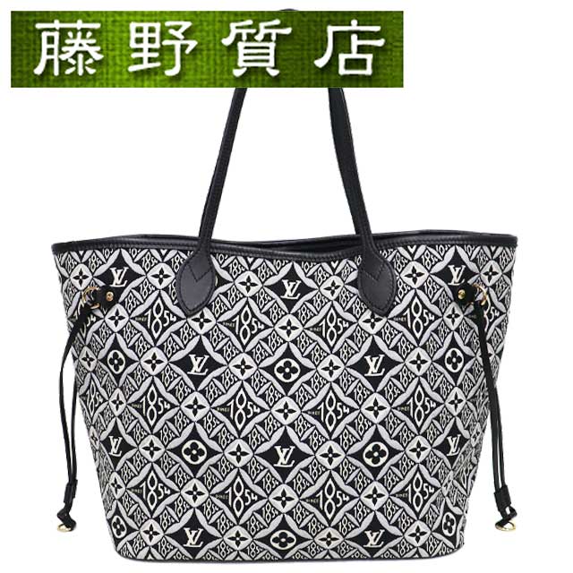 （美品）ルイヴィトン LOUIS VUITTON ネヴァーフル MM SINCE1854 ジャガード × キャンバス グレー × 黒 × アイボリー系 M57230 ポーチ 8092