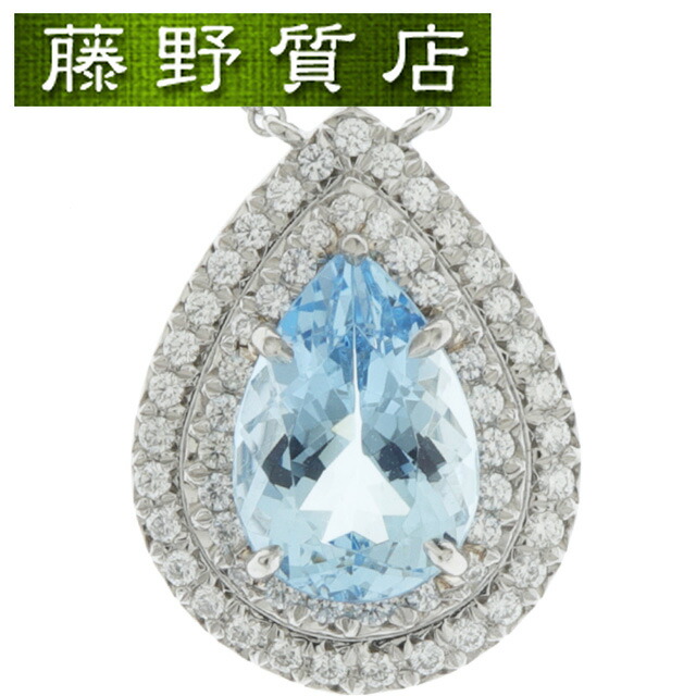 （新品仕上げ済）ティファニー TIFFANY ソレスト ダイヤ ネックレス アクアマリン ペアシェイプ Pt950 プラチナ ダイヤモンド 60005422 ペンダント ティファニー ネックレス ティファニー ソレストネックレス necklace レディース ダイヤモンドネックレス 8599