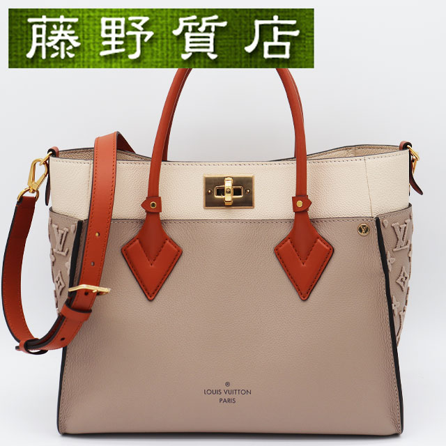 ルイヴィトン LOUIS VUITTON オンマイサイドMM モノグラム タフタージュ ベージュ ゴールド金具 2way バッグ 斜め掛け ハンドバッグ ショルダーバッグ レディース ブランドバッグ ルイヴィトンバッグ ルイヴィトンショルダーバッグ ヴィトンバッグ ルイビトン 8109