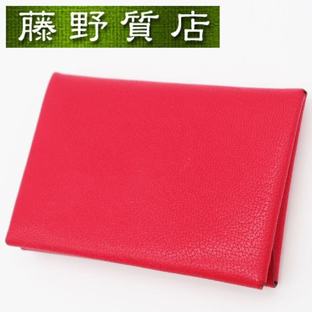（未当て嵌める見せびらかす品）エルメス HERMES カルヴィ 二人組 シェーブル ローズエクストリーム しろがね色金具 U目じるし 2022年 コインケース付き添い人歌留多容れもの なめし革 コインケース 歌留多容れもの ブランド名 エルメス 釣り銭入れ 名刺入れ ミニ金入れ レディース エルメス カルヴィデュオ 8367