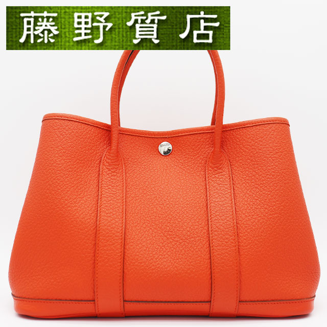 エルメス HERMES ガーデンパーティTPM 30 ネゴンダ オレンジ シルバー金具 □R刻印 2014年 トートバッグ ハンドバッグ ブランドバッグ エルメスバッグ エルメスガーデンパーティ ガーデンパーティtpm 8316