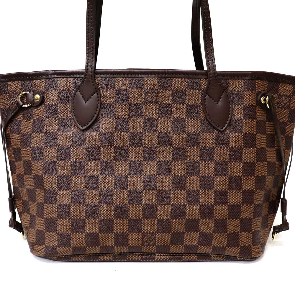 Louis ネヴァーフル ルイヴィトン バッグ トート ダミエ 内側赤 トート Vuitton 送料無料 美品 N バッグ Pm N 8075 藤野質店 店通勤 通学 使い勝手が良くデイリーユースに大人気