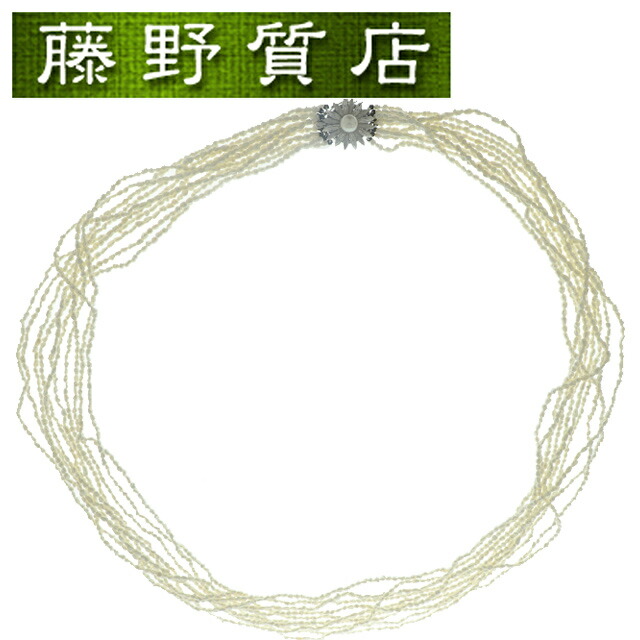 ミキモト MIKIMOTO 10連 淡水パール ネックレス K14 WG ホワイトゴールド × パール 8968|藤野質店 店