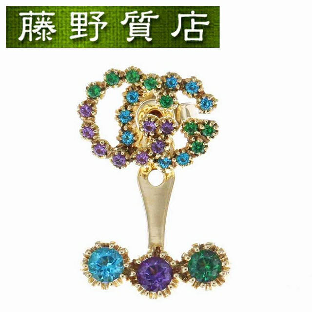 楽天市場】GUCCI グッチ クリスタル付き ダブルGピアス ゴールドトーン