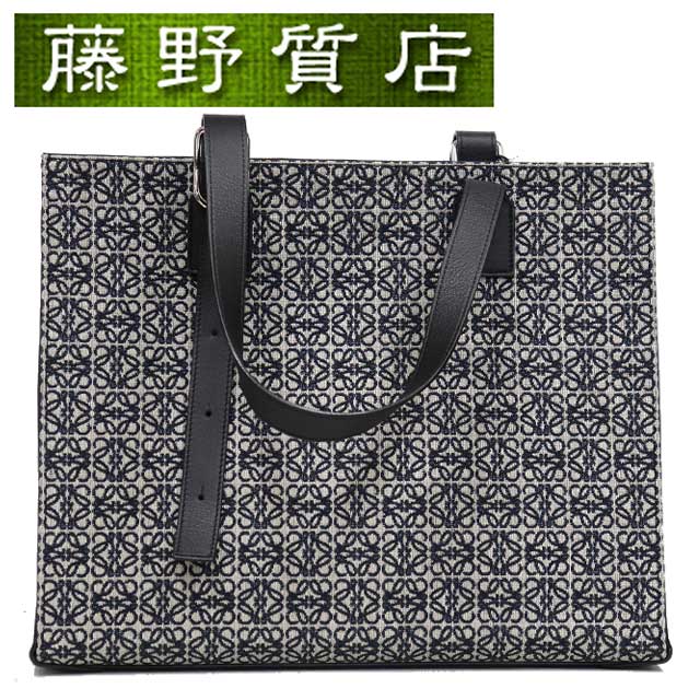 ロエベ LOEWE バックル ホリゾンタル トートバッグ ジャかばい立て 米国海軍 × 黒 しろがね色金具 B692K96X06 メンズ ハンドバック ロエベ 御徒面子 中古 ブランド名御徒面子 肩かけ御徒面子 書きもの御徒面子 商行為袋 8194