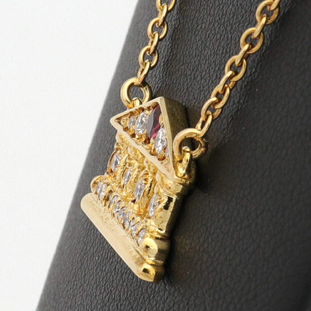 楽天市場 送料無料 送料無料 新品仕上げ済 クリスチャン ディオール Christian Dior ネックレス K18イエローゴールド ルビー ダイヤモンド K18ホワイトゴールド 97 藤野質店 楽天市場店