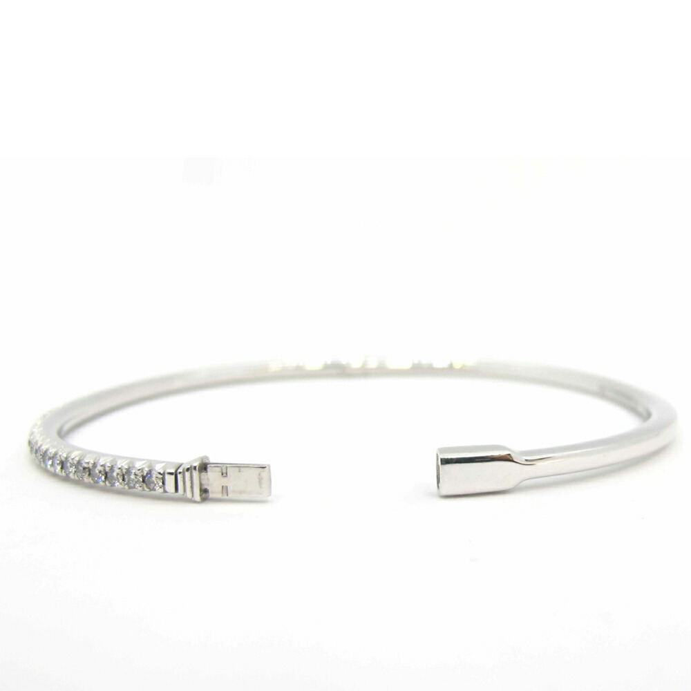 楽天市場 送料無料 美品 ティファニー Tiffany メトロ ヒンジ バングル ハーフ サークル ブレスレット K18 Wg ダイヤ ｓ ハーフダイヤ 71 藤野質店 楽天市場店
