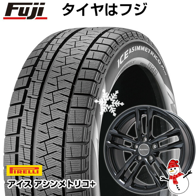 ピレリ プジョー308】 ウィンター プラス 205/55R16 PIRELLI 【送料無料 PIRELLI ユーロテック ホイール4本セット  ウィンター アイスアシンメトリコ スタッドレスタイヤ EUROTECH 16インチ 輸入車 ユーロテック ガヤ5(グロスブラック) 6.5J  6.50-16：タイヤオンライン ...