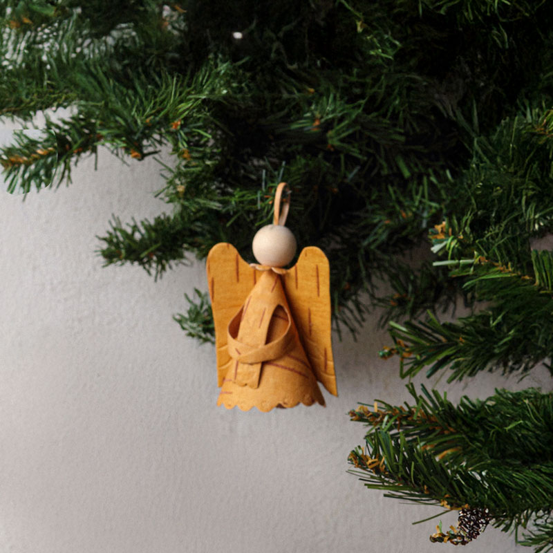 ビヨルク 白樺星型 クリスマス オーナメント アドベントスター かご 6点セット 大きな白樺星のオーナメント 白樺で立体的に編み込まれた星に