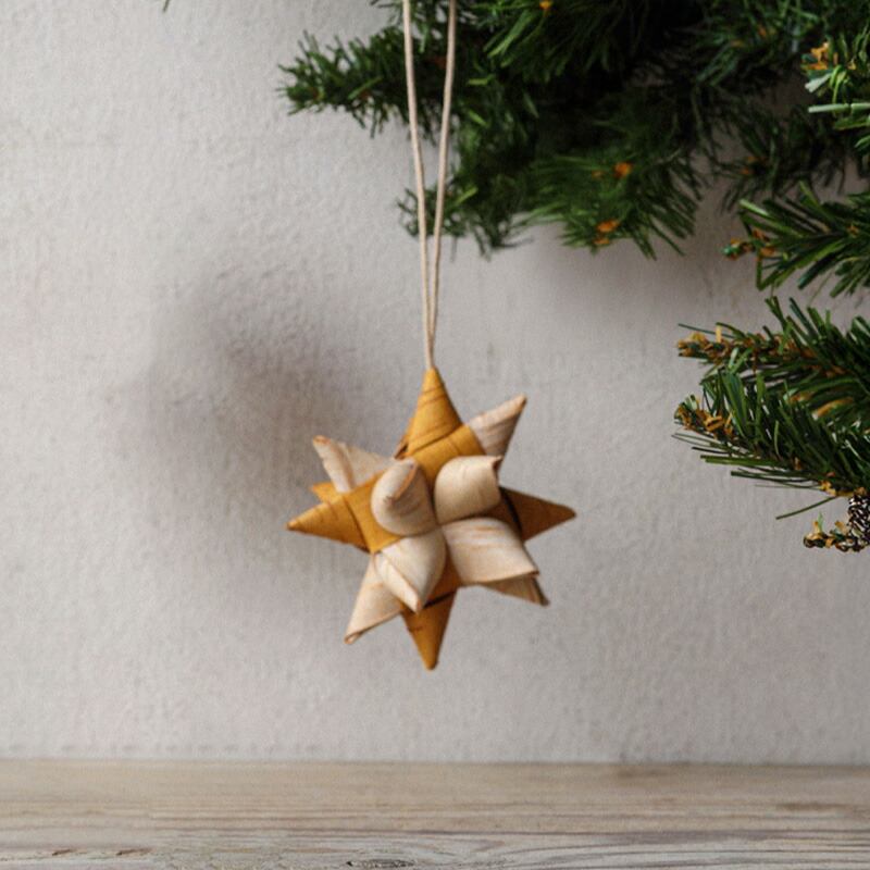 楽天市場】白樺 オーナメント スター L 白樺細工 星