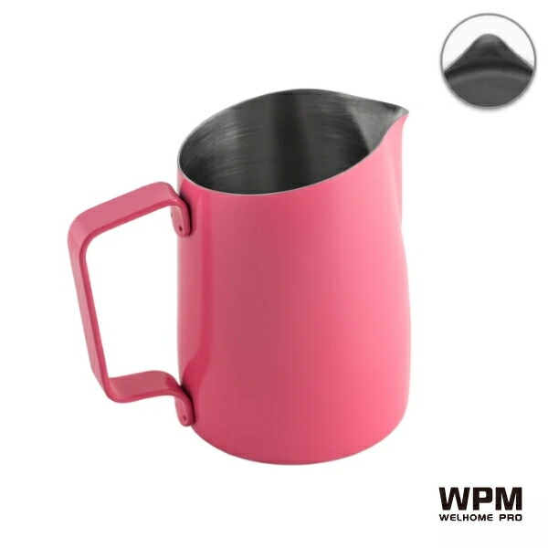 WPM ミルクピッチャー シャープスパウト 450mL ピンク HC7107PK ラテアート ミルクジャグ フォームピッチャー ラテピッチャー バリスタピッチャー バリスタ スチーミング フォームミルク エスプレッソマシン スチームミルク ギフト