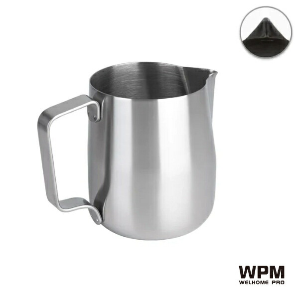 WPM ミルクピッチャー コンペティション 600mL シルバー HC7130ST ミルク ピッチャー ステンレス ラテアート ラテ カプチーノ カフェラテ コーヒー ミルクジャグ ミルクポット おしゃれ カフェ 容器 スチーム エスプレッソマシン フォームドミルク 割れない 耐熱ピッチャー