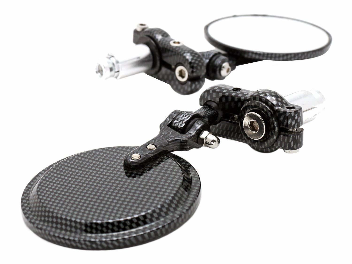 楽天市場 バイク ミラー バーエンドミラー オートバイミラー 汎用 丸形 左右セット ブラック Shop Delicious 楽天市場店