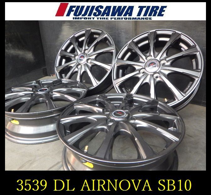 【中古】 社外 ホイール ホイール 【3539】B送料無料▲DL AIRNOVA SB10▲15x4.5J 4穴 100 +45▲4本 3539-26 ｜フジサワタイヤ 店