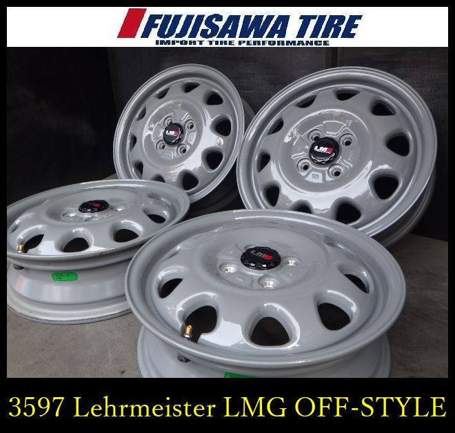 【3597】B▲送料無料▲Lehrmeister LMG OFF-STYLE▲15x4.5J 4穴 PCD100 +45▲4本 3597