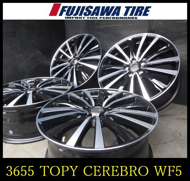 【中古】 社外 ホイール ホイール 【3655】B送料無料▲TOPY CEREBRO WF5▲17x7.0J 5穴 100 +53▲4本 3655-26