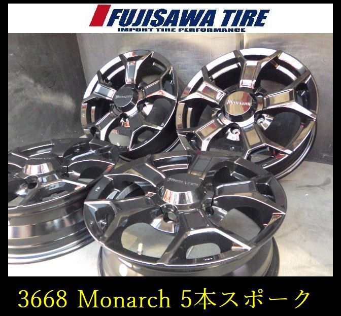 【中古】 社外 ホイール ホイール 【3668】B送料無料▲Monarch 5本スポーク▲16x5.5J 5穴 139.7 +20▲4本 3668-26