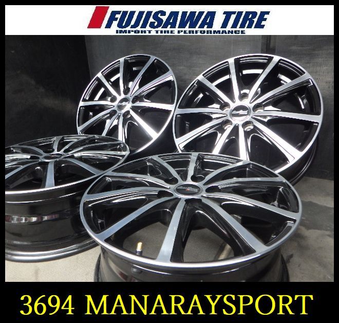 【中古】 社外 ホイール ホイール 【3694】B送料無料▲MANARAYSPORT Euro sped V25▲15x6.0J 5穴 100 +45▲4本 3694-26 |フジサワタイヤ 店