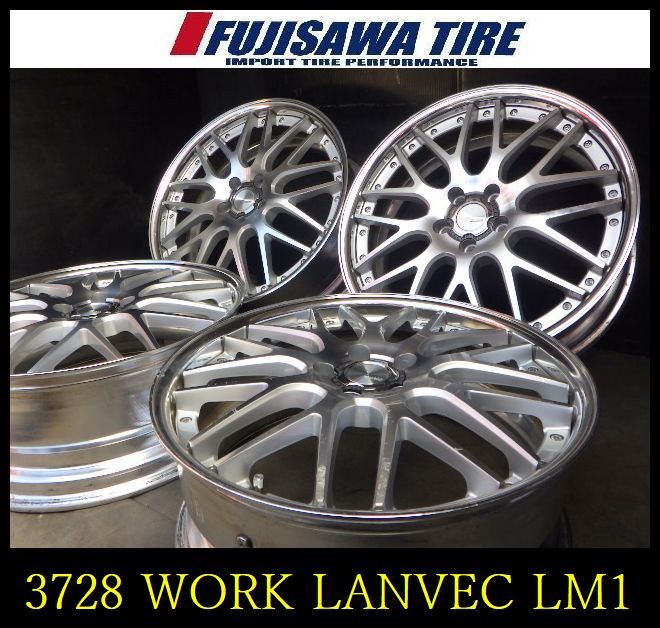 【中古】 社外 ホイール ホイール 【3728】A送料無料▲WORK LANVEC LM1▲20x8.0J 5穴 114.3 +53▲4本 3728-26 ｜フジサワタイヤ 店