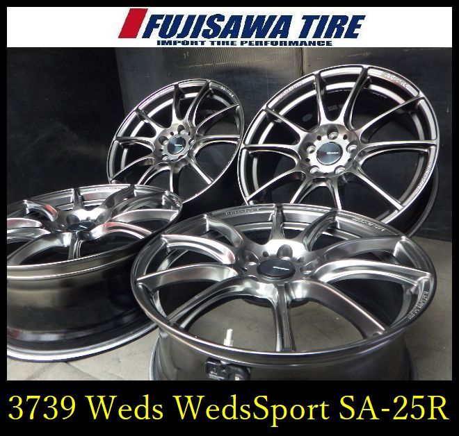 【3739】A▲送料無料▲Weds Sport SA-25R▲18x7.5J 5穴 PCD114.3 +45▲4本 3739