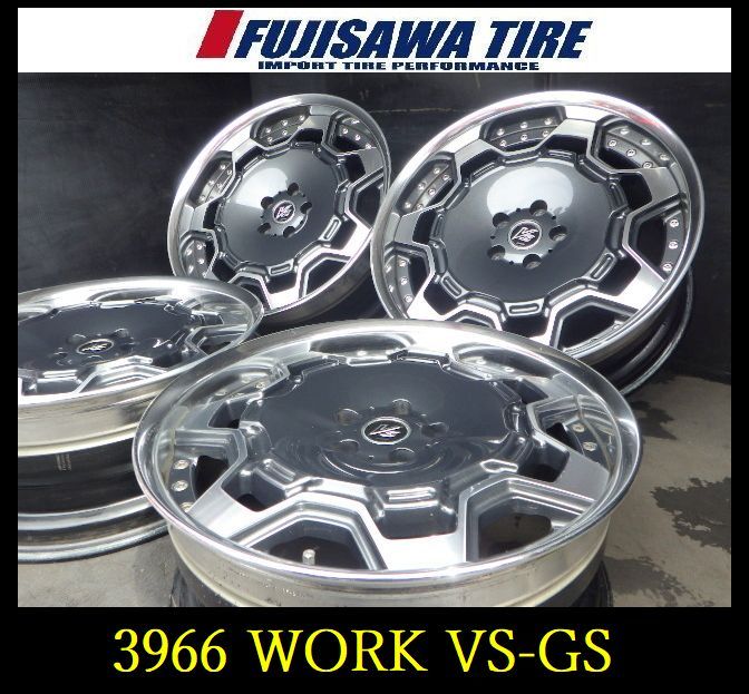 【3966】A▲送料無料▲WORK VS-GS 前後違い▲20x8.5J/9.5J 5穴1114.3 +35▲4本 3966-26 ｜フジサワタイヤ 店