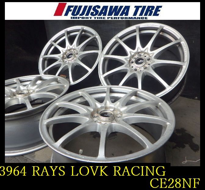 【3964】A▲送料無料▲RAYS VOLK RACING CE28NF▲18x7.5J 5穴 PCD100 +50◆4本 3964-26 ｜フジサワタイヤ 店