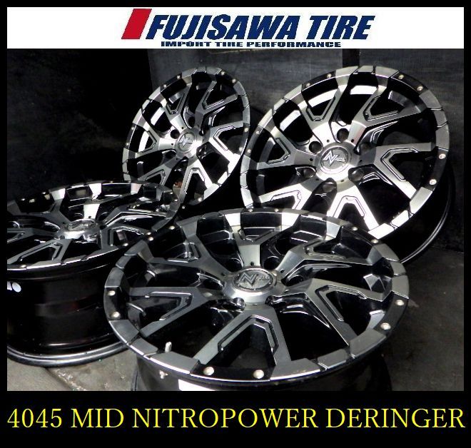 【4045】50B▲送料無料▲MID NITRO POWER DERINGER▲17x8.0J 6穴 PCD139.7 +20▲4本 4045-26 |フジサワタイヤ 店