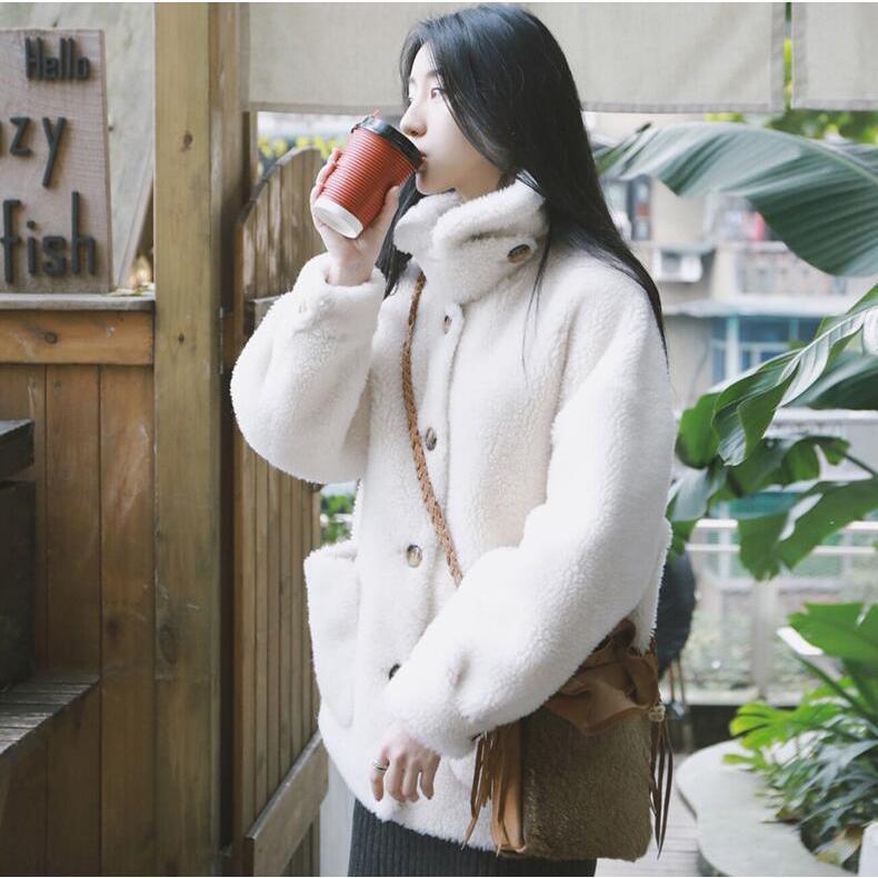 ボアコート ムートンコート レディースもこもこ ビッグシルエット ゆったり ボアジャケット 防寒 暖か 体型カバー 秋冬 ミドル丈 ウール ファー ボアブルゾンレディース SHOP DAN