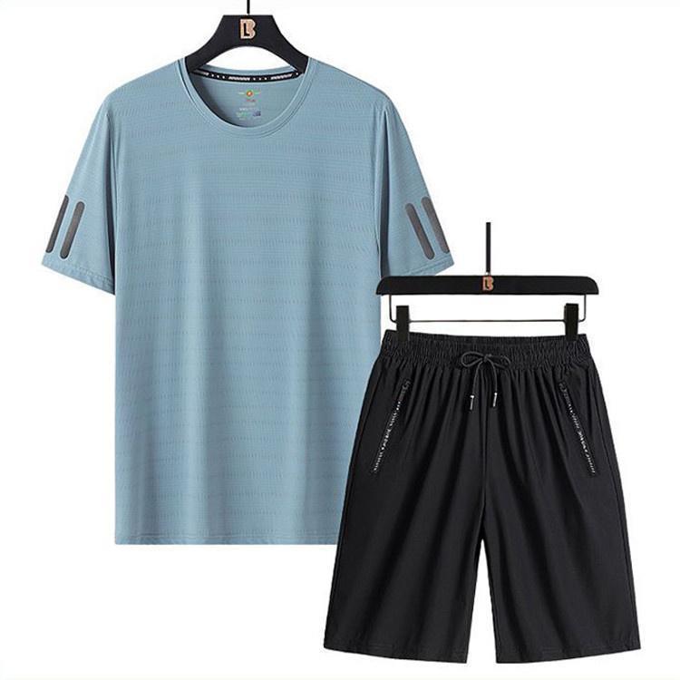 メンズ 夏用 上下セット 2点セット Tシャツ パンツ ジャージ 男子用 スポーツウェア セットアップ 運動 カジュアル 吸汗 速乾 通気 SHOP DAN