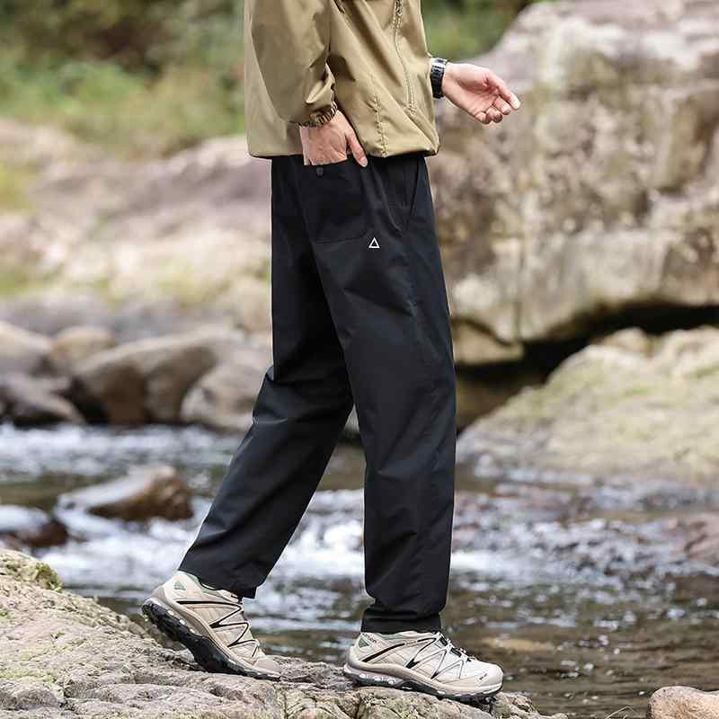 メンズ カジュアルパンツ 登山パンツ トレッキングパンツ 薄手 ストレート カーキ ブラック 春秋 ポリエステル 普段使い SHOP DAN