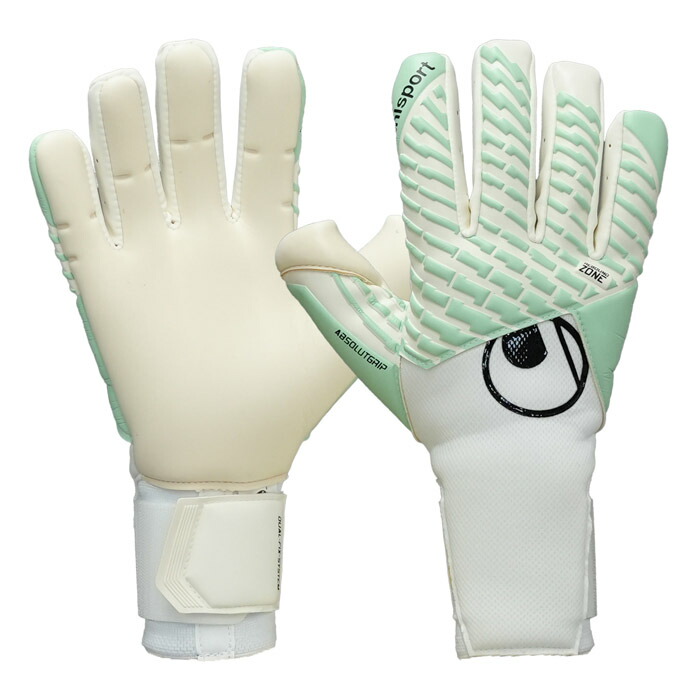 ウールシュポルト ファングマシーネ アブソルートグリップ タイト ハーフネガティブ uhlsport サッカー キーパーグローブ キーパー手袋 ゴールキーパー GK ホワイト×ミント×ブラック (1011398-01)