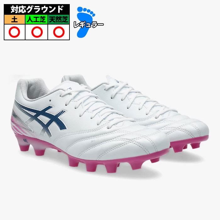 アシックス DS LIGHT PRO asics 蹴球スパイク シューズ 土 人工芝 生まれながら芝 成年者 White/Digital Sakura (1103A126-101)