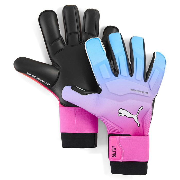 プーマ ウルトラ アルティメット SHOWTIME PACK ハイブリッド PUMA サッカー キーパーグローブ キーパー手袋 ゴールキーパー GK Ultra Blue-Poison Pink-Lime Squeeze (042135-01)|フジスポ店