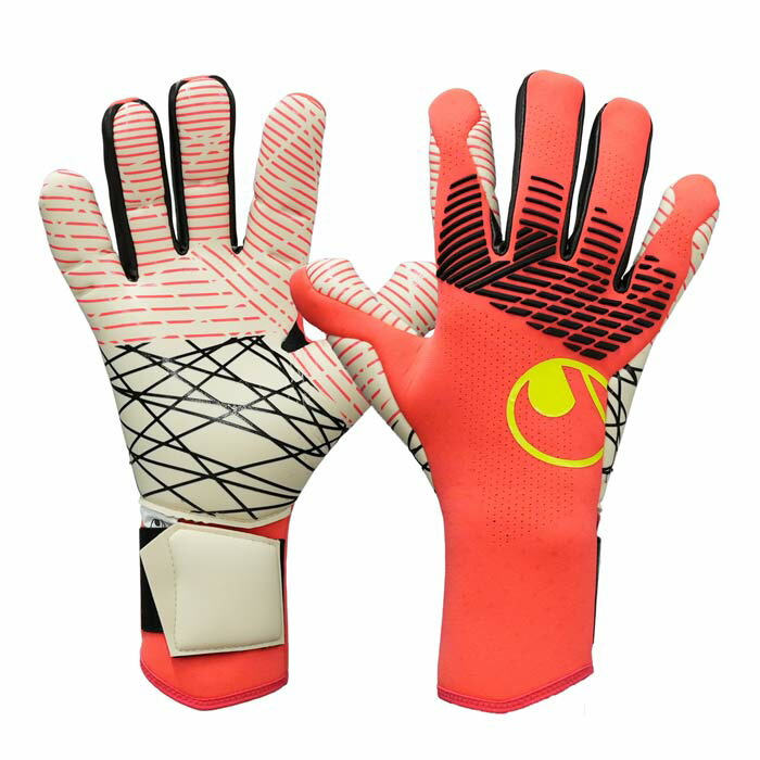 ウールシュポルト ファングマシーネ ZNE ウルトラグリップ ハーフネガティブ uhlsport サッカー キーパーグローブ キーパー手袋 ゴールキーパー GK フローレッド×ホワイト×フローイエロー (1011408)|フジスポ店