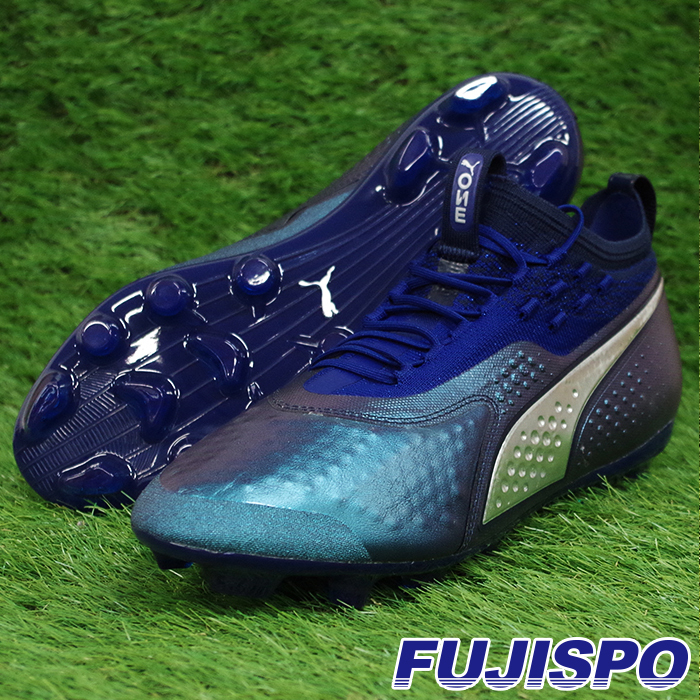 新作モデル 3月10日 11日ポイント5倍 プーマ ワン 1 レザー Hg Puma One 1 Lth Hg プーマ Puma サッカースパイク ブルー シルバー ピーコート 02 18年10月プーマ W 即日出荷 Hughsroomlive Com