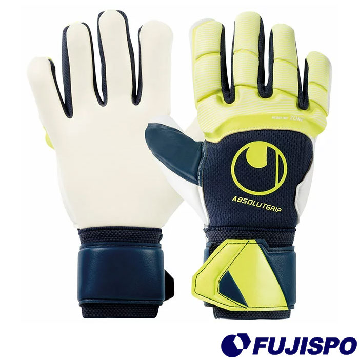 激安ブランド 楽天市場 4月29日 5月11日ポイント10倍 アブソルートグリップ ハーフネガティブ プロ 01 キーパーグローブ キーパー手袋 Gk ジュニア ネイビー フローイエロー ホワイト ウールシュポルト Uhlsport フジスポ楽天市場店 在庫有