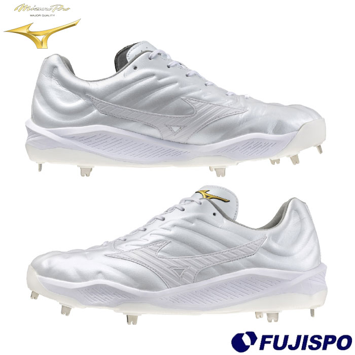 野球 ミズノ mizuno 金具スパイク 紐タイプ 練習 部活 試合 ホワイト (11GM243001)