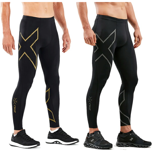 2XU ツータイムズユー メンズ MCS ランコンプレッションタイツ ランニング マラソン トレーニング ロングタイツ インナー 着圧 衝撃軽減 MA5305B