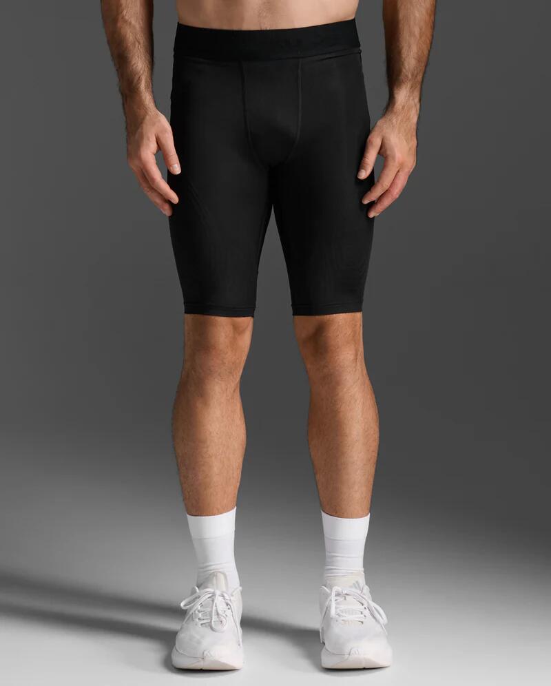 2XU ツータイムズユー MCS メンズ クロストレ コンプレッションショーツ ロゴベルト タイツ ランニング マラソン トレーニング ショーツ 着圧 MA5366B BLK/NRO|富士スポーツ店