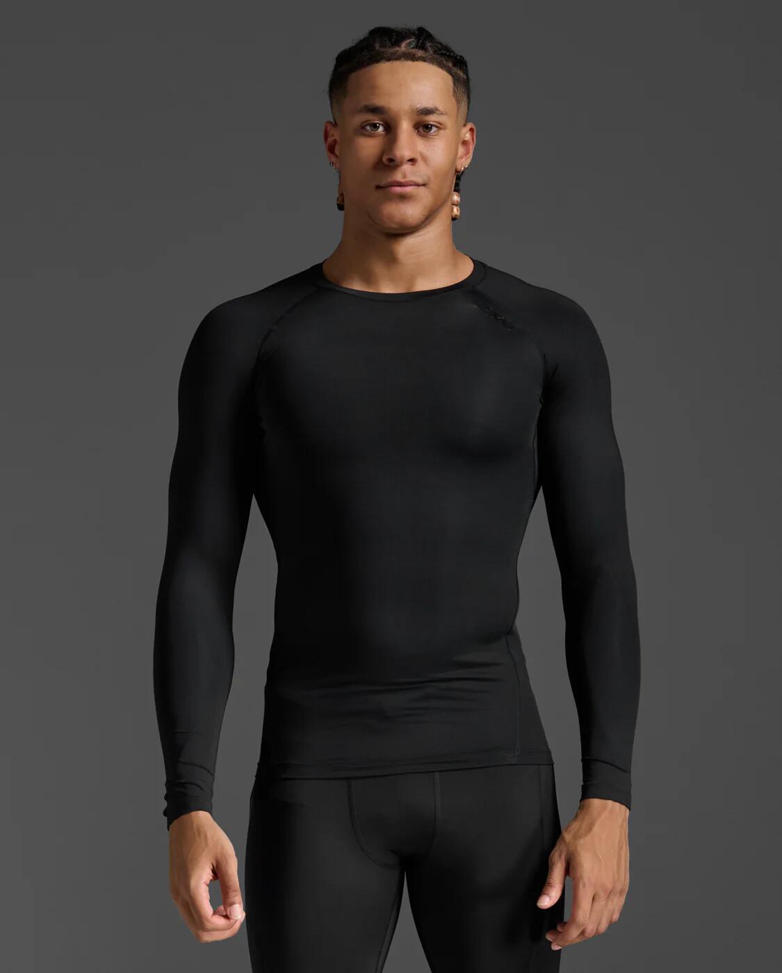 2XU ツータイムズユー メンズ PWXコンプレッション ロングスリーブトップ オールスポーツ 野球 トレーニング アンダーシャツ インナー 着圧 MA6398A BLK/NLO