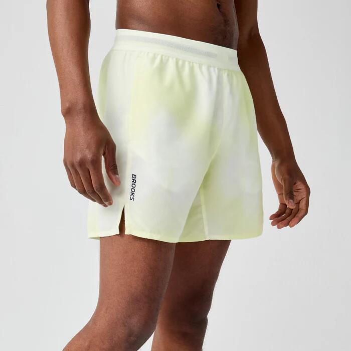 ブルックス BROOKS メンズ 短距離競走 遊撃手 プッディングテッド Dash Short Printed さる股引き 駈けっくらズボン下 BAM5800 Y色つや 電子メイル便