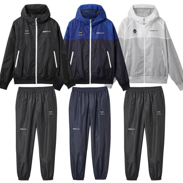 デサント DESCENTE 上下 薄手 裏メッシュ バイカラー ウィンドブレーカー フーディー ジョガーパンツ ST4FWB30M ST4FPZ30M