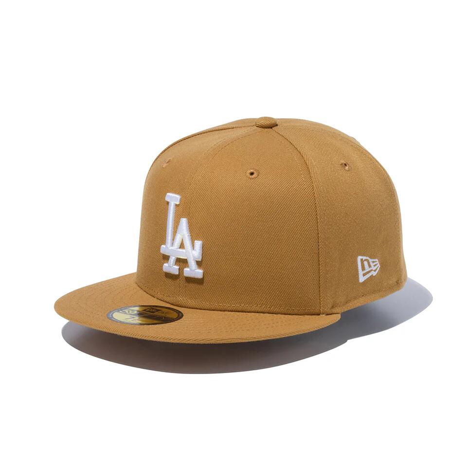 ニューエラ NEW ERA キャップ 帽子 59FIFTY ロサンゼルス・ドジャース ウィート×ホワイト LA ブラウン カジュアル ファッション 14525216 フラットバイザー