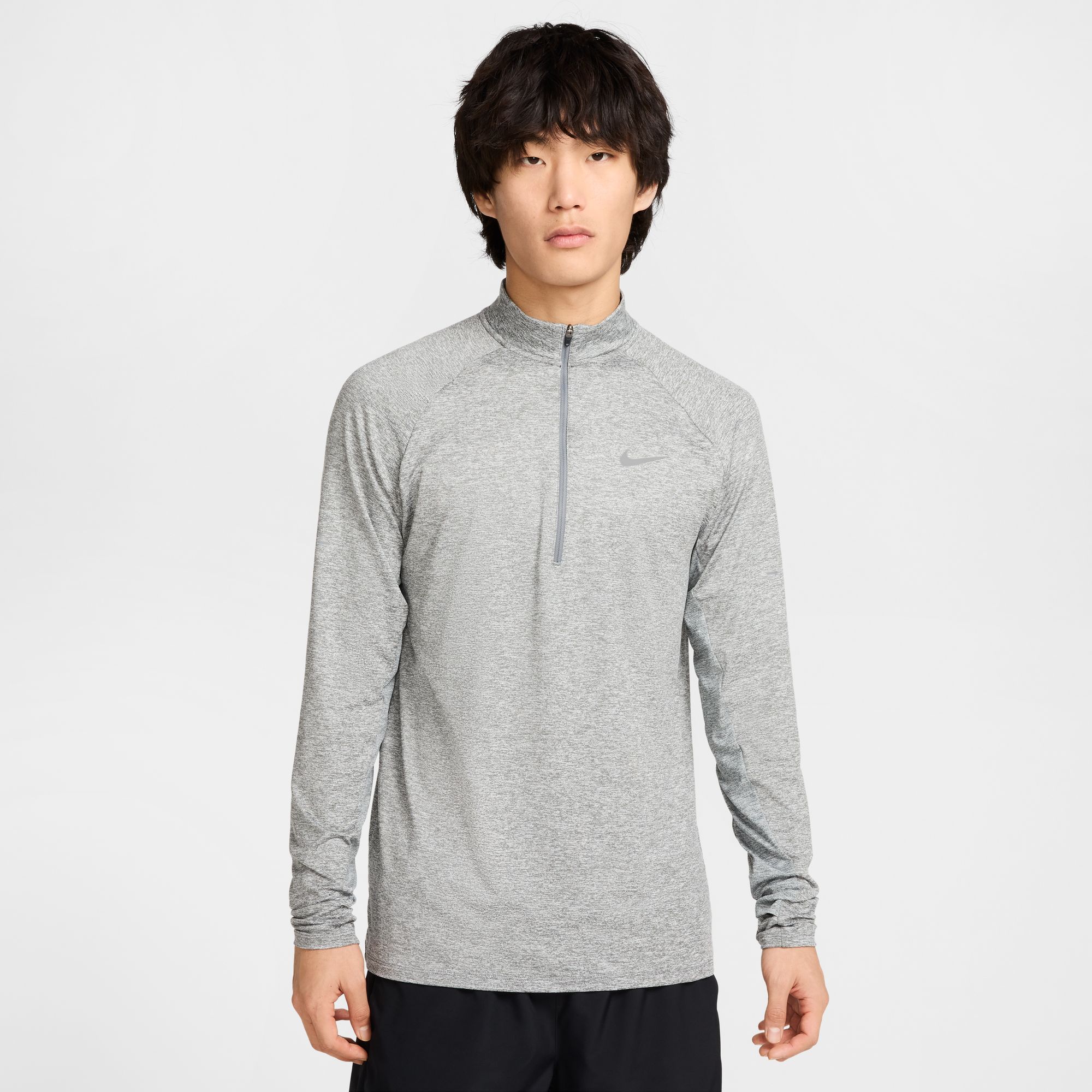 NIKE ナイキ メンズ Dri-FIT 1/4ジップ ランニングトップ 長袖 ハーフジップ 通気 速乾 リフレクト 再帰反射 UVA・UVB保護 HV2181 084カラー グレー