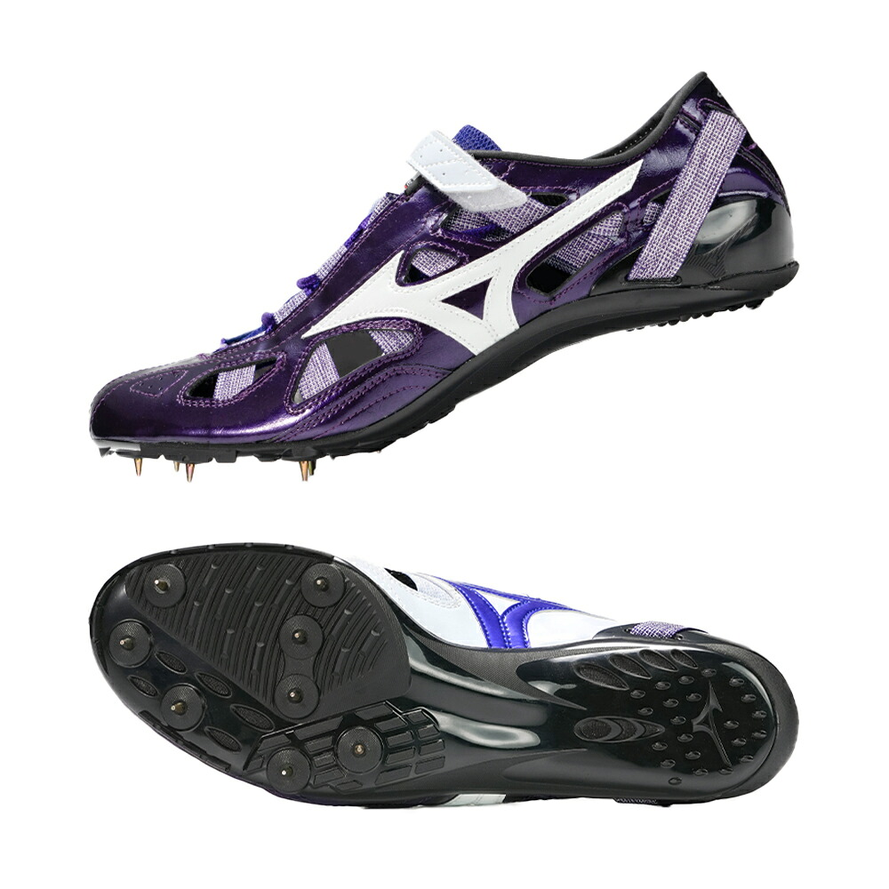ミズノ mizuno 大地スパイク 短距離 クロノインクス 9 U1GR2340 40色つや U1GA2100 色つや別注 富士運動競技押さえる パープル 白いこと