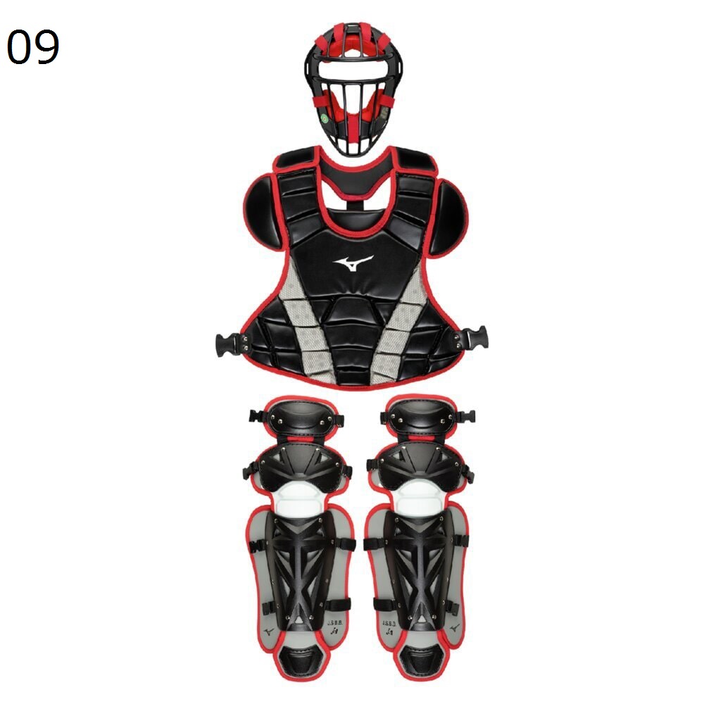 MIZUNO小学生軟式用／天然ゴムソフトボール用キャッチャー安全装置3点書き割り【1DJPC01809】