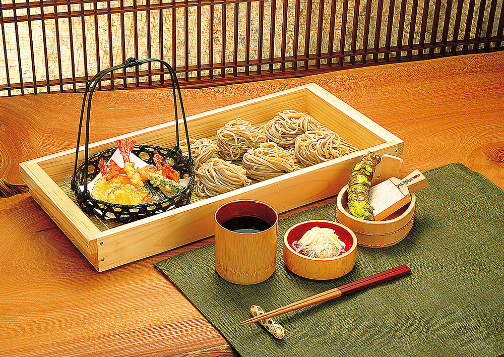 楽天市場】杉・板そば 竹すだれ付 長角 盛ざる そばせいろ 底面付 竹